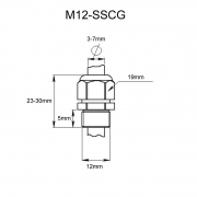 Stainless Steel Metric Cable Gland M12