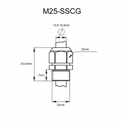 Stainless Steel Metric Cable Gland M25