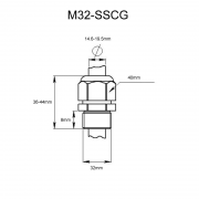 Stainless Steel Metric Cable Gland M32