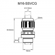 Stainless Steel Metric Vented Cable Gland M16
