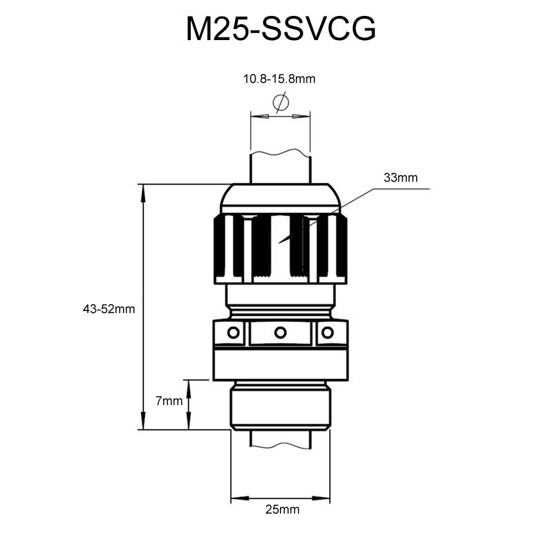 Stainless Steel Metric Vented Cable Gland M25