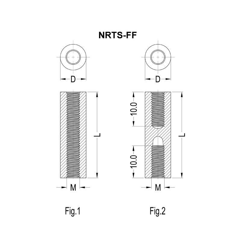 nylon metric tapped round spacers