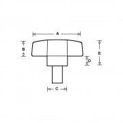 2 lobe handwheel with threaded stud