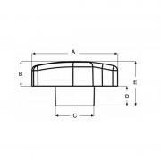 2 lobe offset wing knob