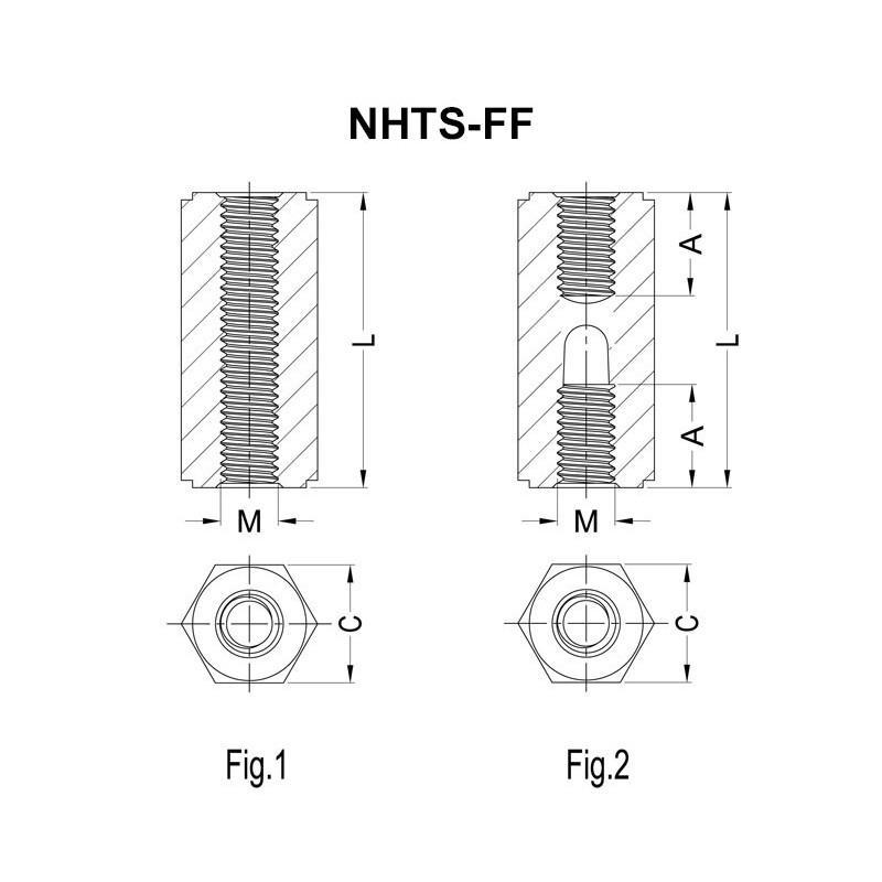 alternative metric tapped hex nylon spacers