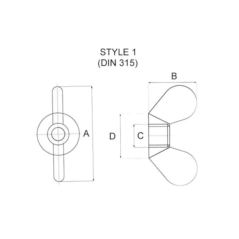Nylon Wing Nuts DIN 315
