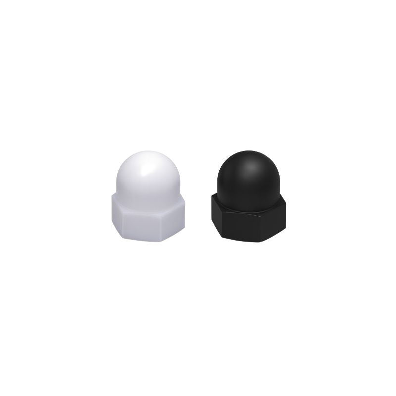 Black & Natural Nylon Cap Nuts Black & Natural Nylon Cap Nuts