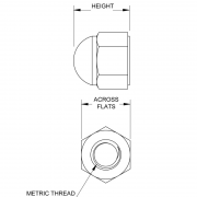 Metric Nylon Cap Nuts